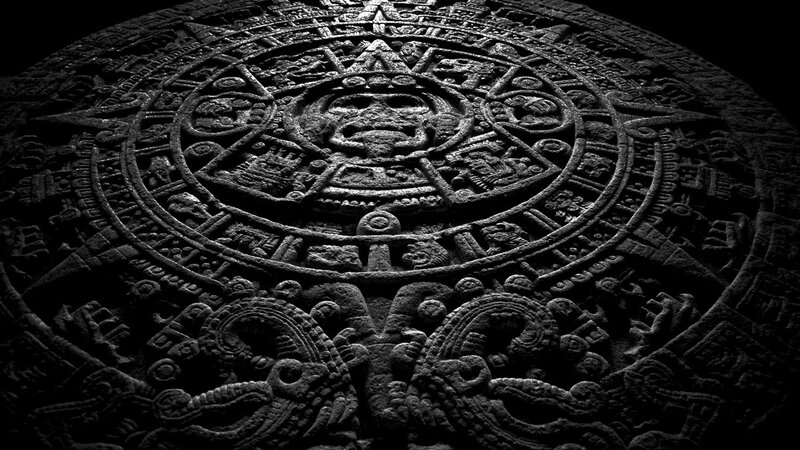 Aztec Sun Stone — Black
