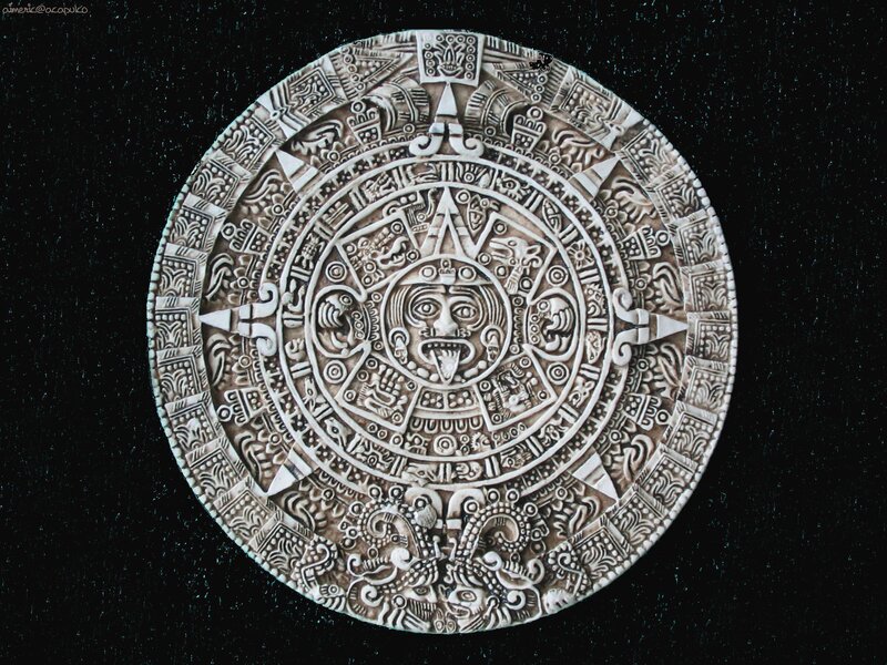 Aztec Sun Stone carving