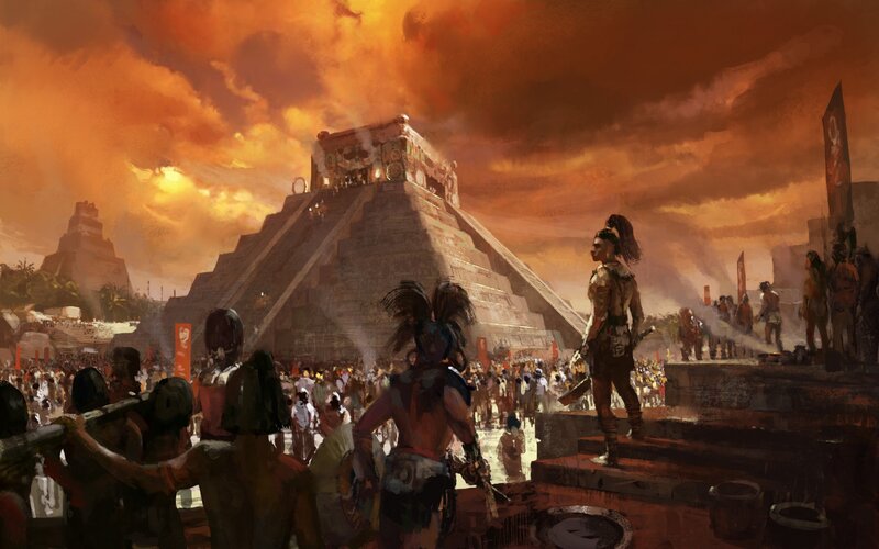 Aztec Warriors in Plaza