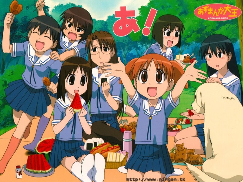Azumanga Daioh characters at picnic
