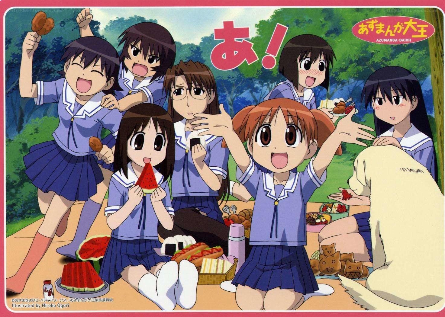 Azumanga Daioh characters at picnic