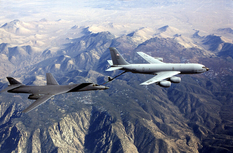 B-1 Lancer and KC-135 Tanker