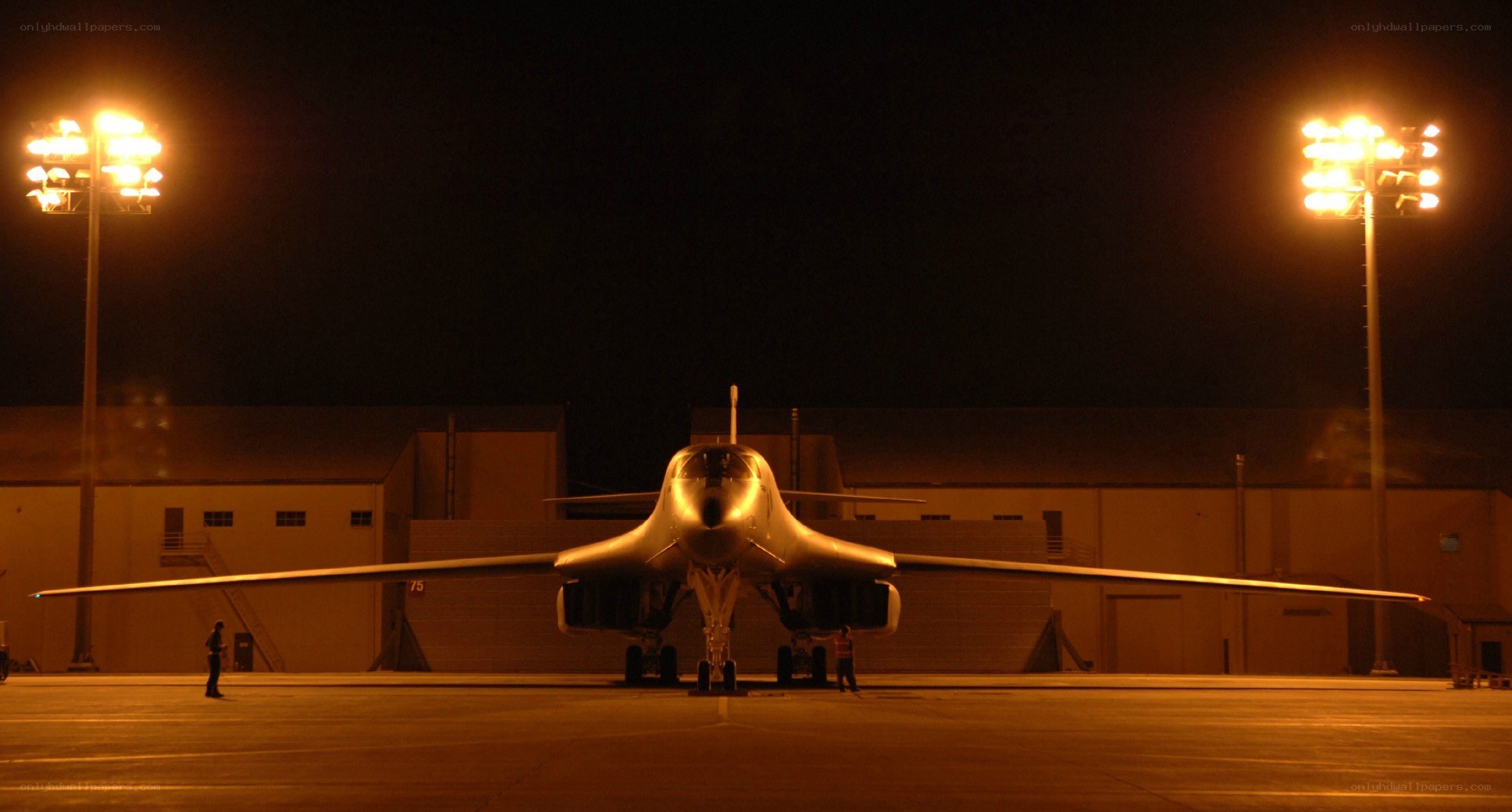 B-1 Lancer at night