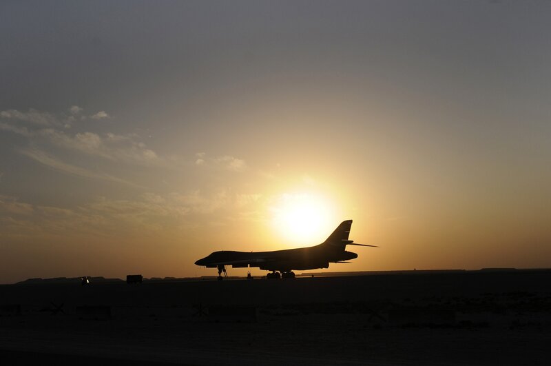 B-1 Lancer at sunset