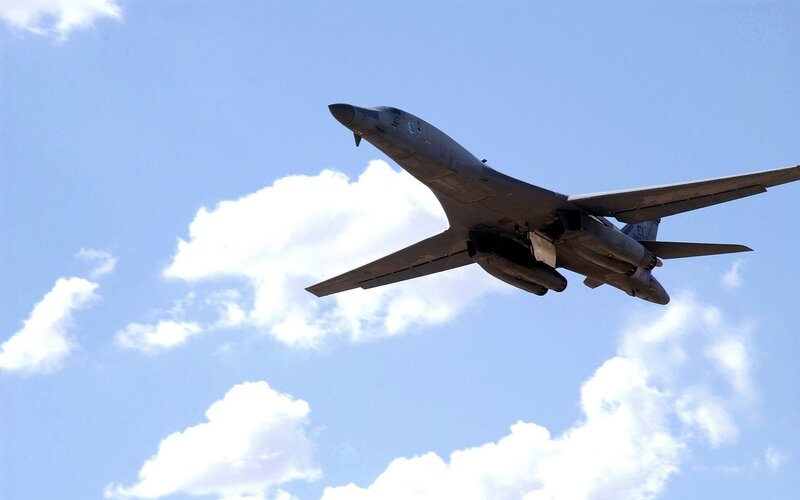 B-1 Lancer Bomber — Blue, Dramatic, Afternoon