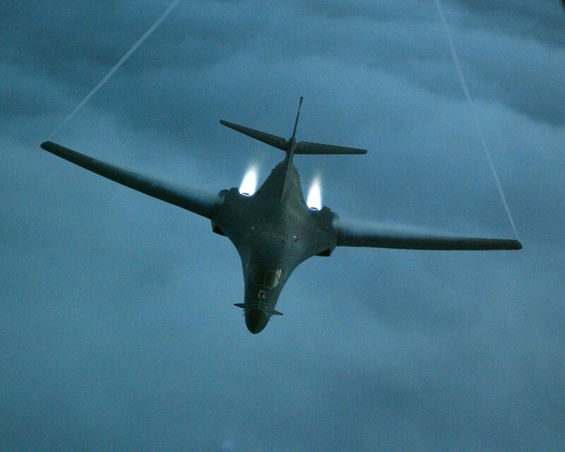 B-1 Lancer Bomber — Blue, Dramatic, Night