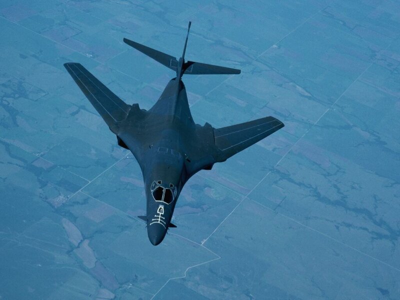 B-1 Lancer Bomber — Blue, Dramatic, Photograph, Aircraft