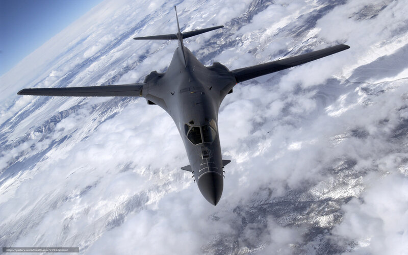 B-1 Lancer Bomber — Gray, Dramatic, Photograph, Aircraft, Clouds