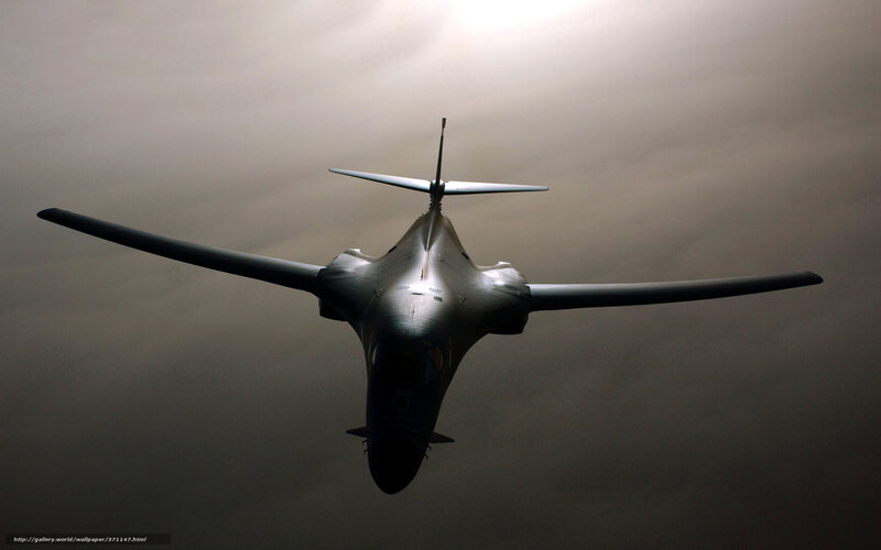 B-1 Lancer Bomber — Gray, Dramatic, Photograph, Aircraft, Sky, Clouds