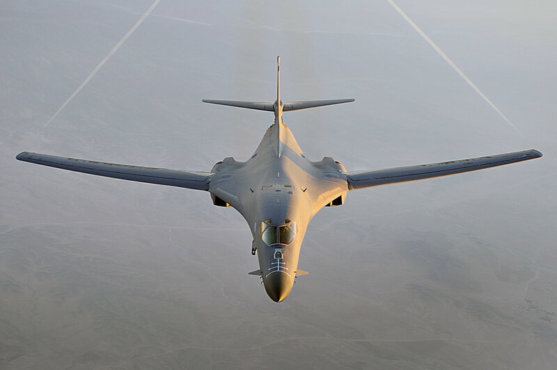 B-1 Lancer Bomber — Gray, Dramatic, Sunset, Photograph, Aircraft