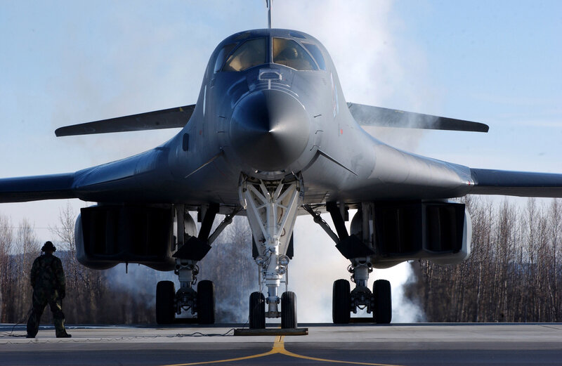B-1 Lancer Bomber — Gray, Dramatic, Winter, Photograph
