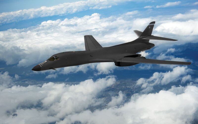 B-1 Lancer Bomber — Gray, Serene, Afternoon, Photograph