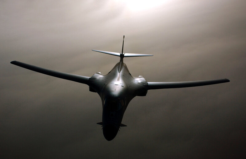 B-1 Lancer bomber in flight