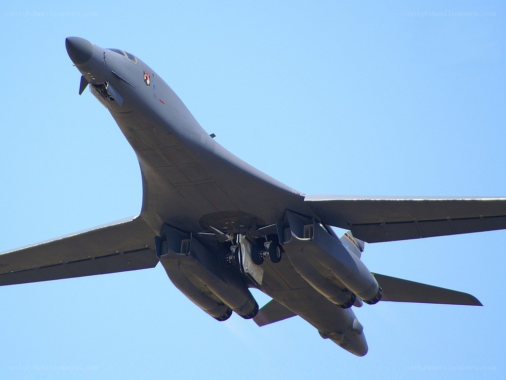 B-1 Lancer bomber in flight