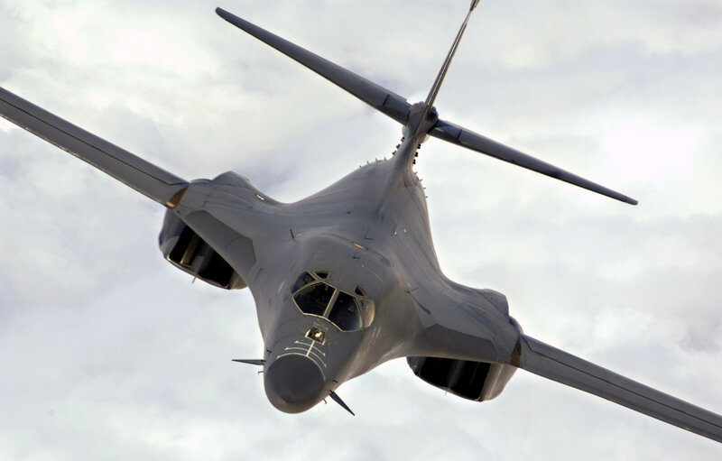 B-1 Lancer bomber in flight