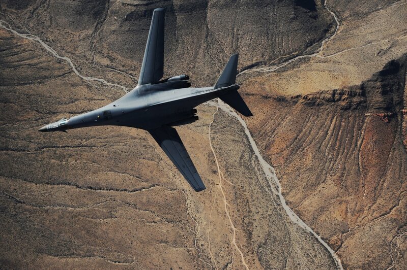 B-1 Lancer bomber in flight