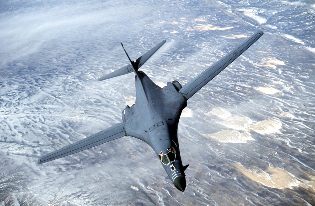 B-1 Lancer bomber in flight