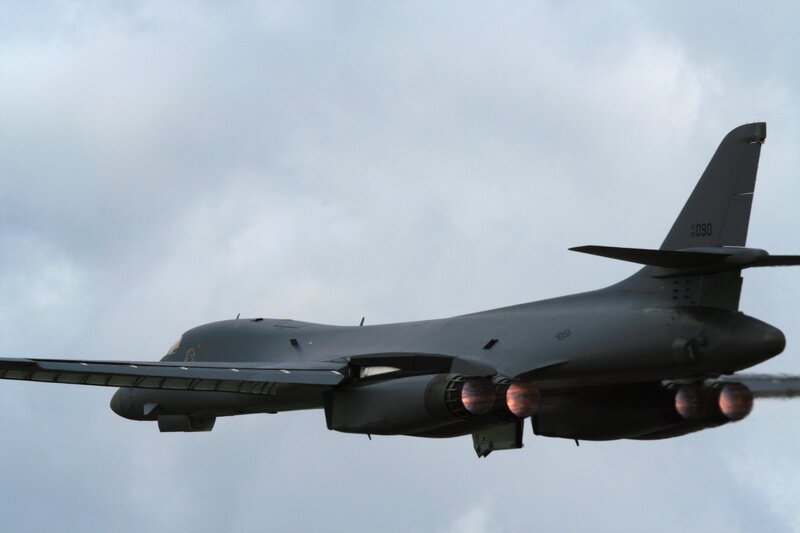 B-1 Lancer bomber in flight