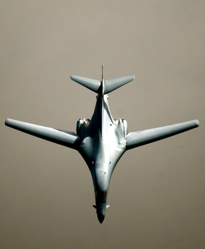 B-1 Lancer bomber in flight