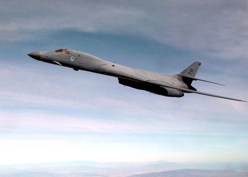 B-1 Lancer bomber in flight