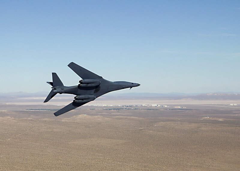 B-1 Lancer bomber in flight