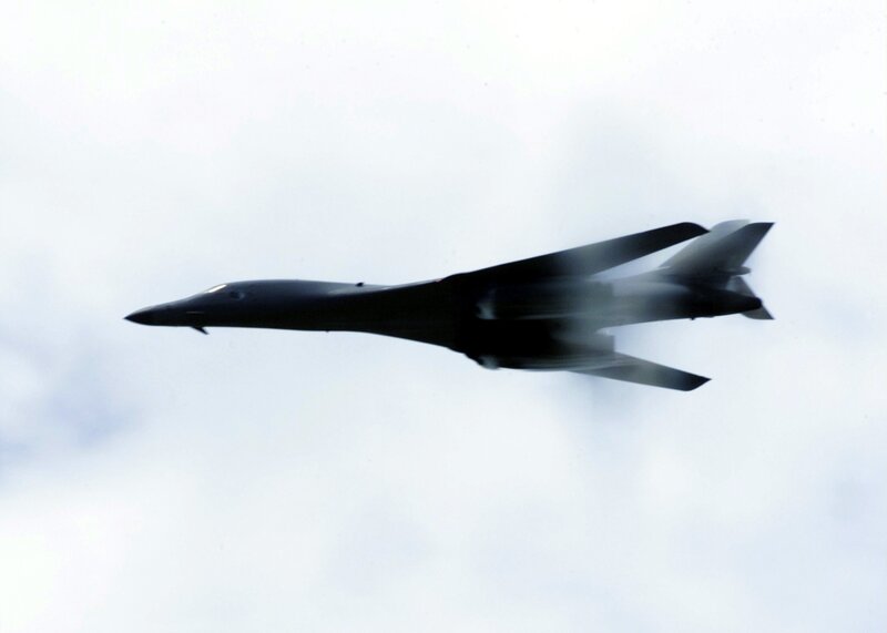 B-1 Lancer bomber in flight