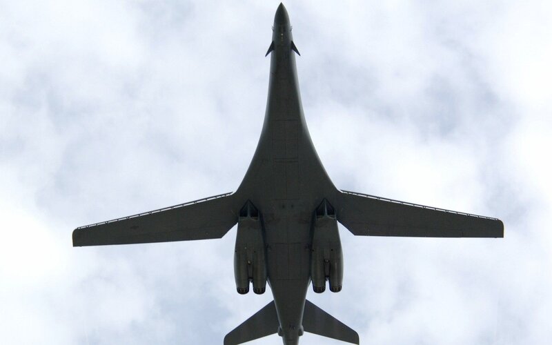 B-1 Lancer bomber in flight
