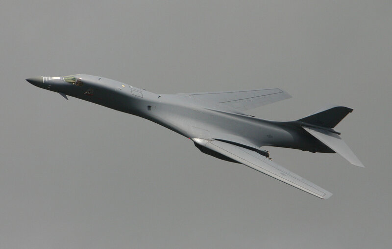 B-1 Lancer bomber in flight