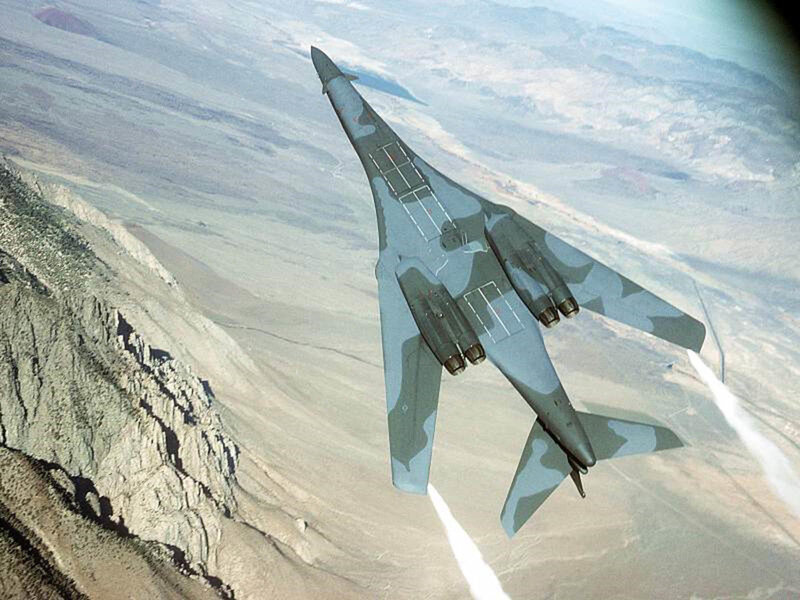 B-1 Lancer bomber in flight