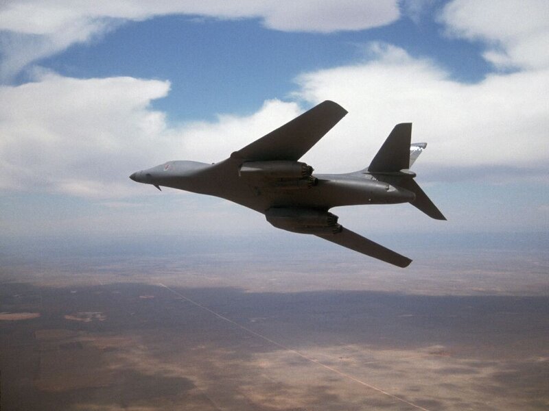 B-1 Lancer bomber in flight