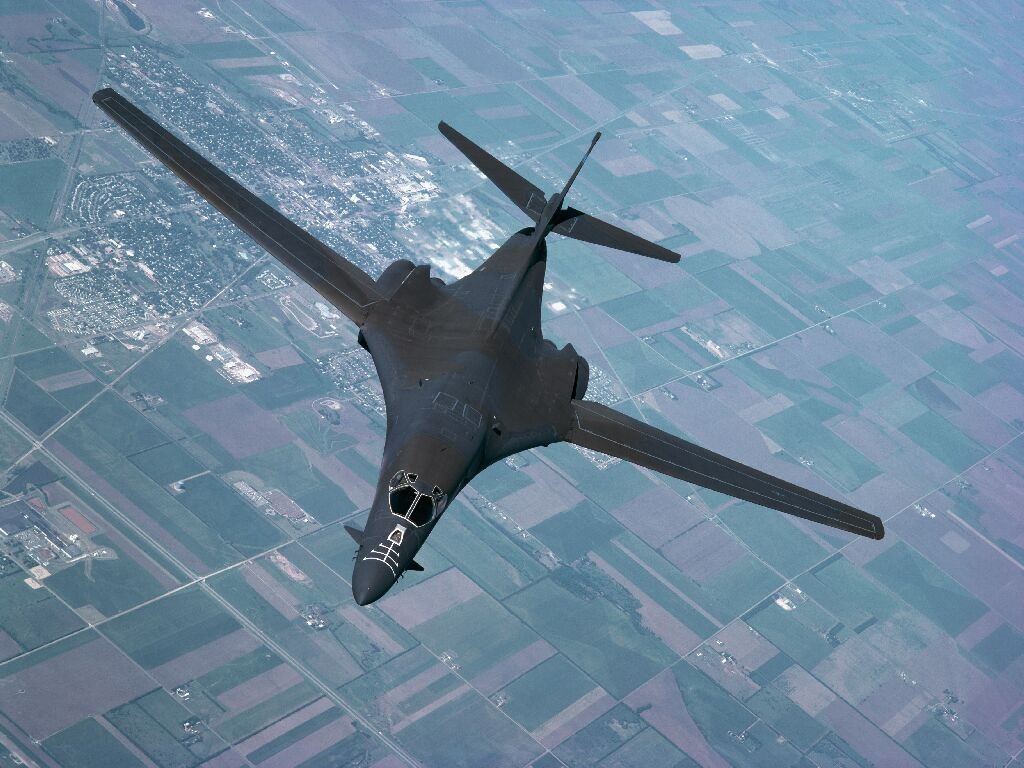 B-1 Lancer bomber in flight