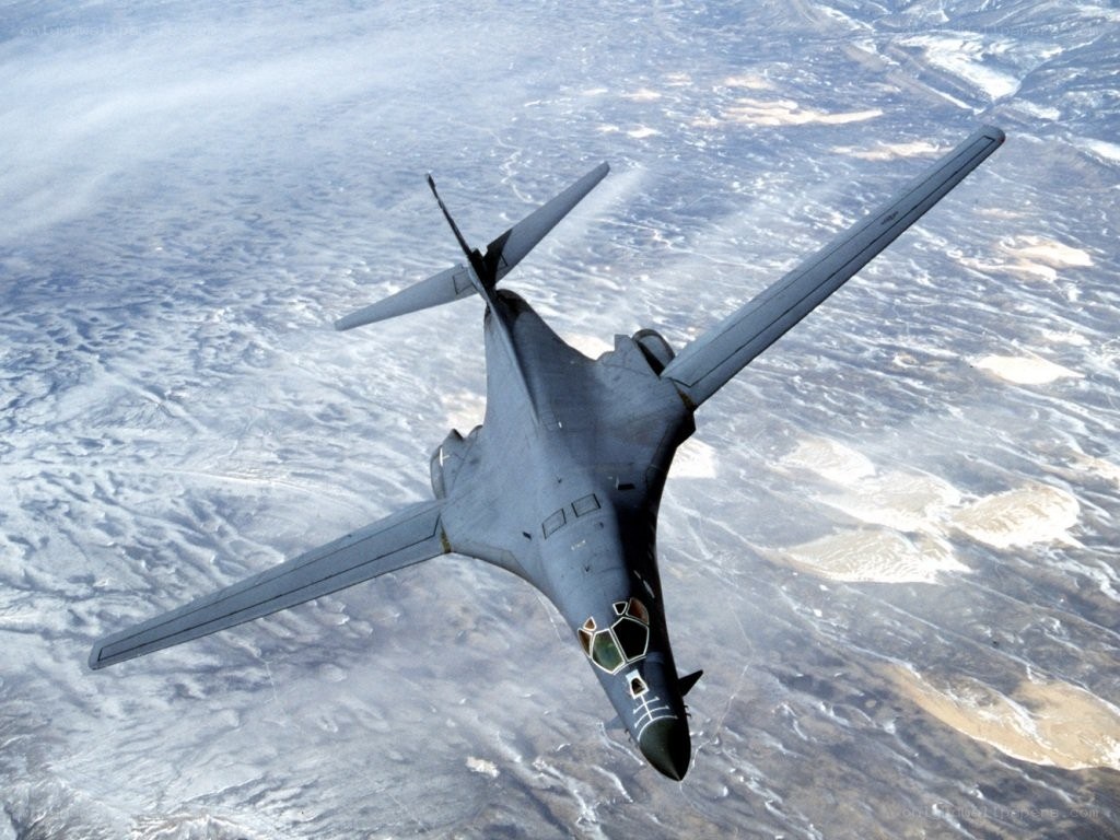 B-1 Lancer bomber in flight