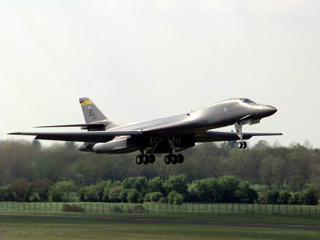 B-1 Lancer bomber in flight