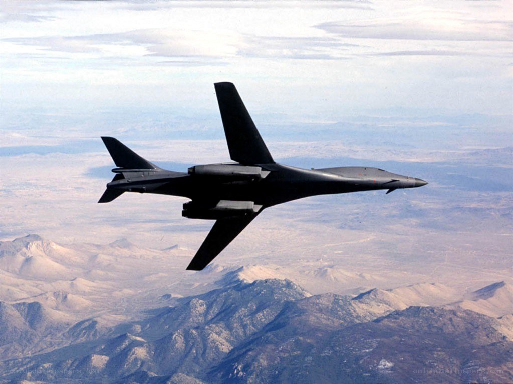 B-1 Lancer bomber in flight