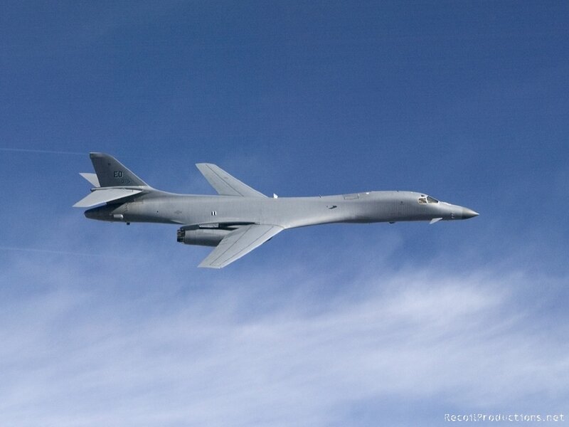 B-1 Lancer bomber in flight