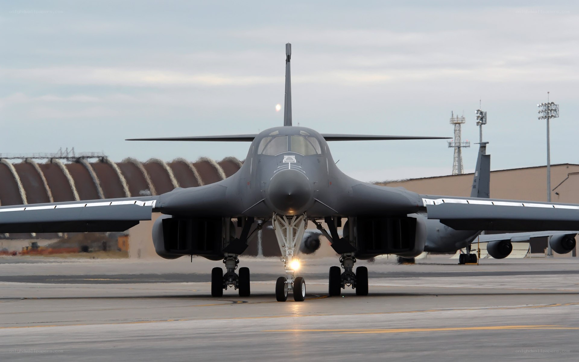 B-1 Lancer bomber on tarmac