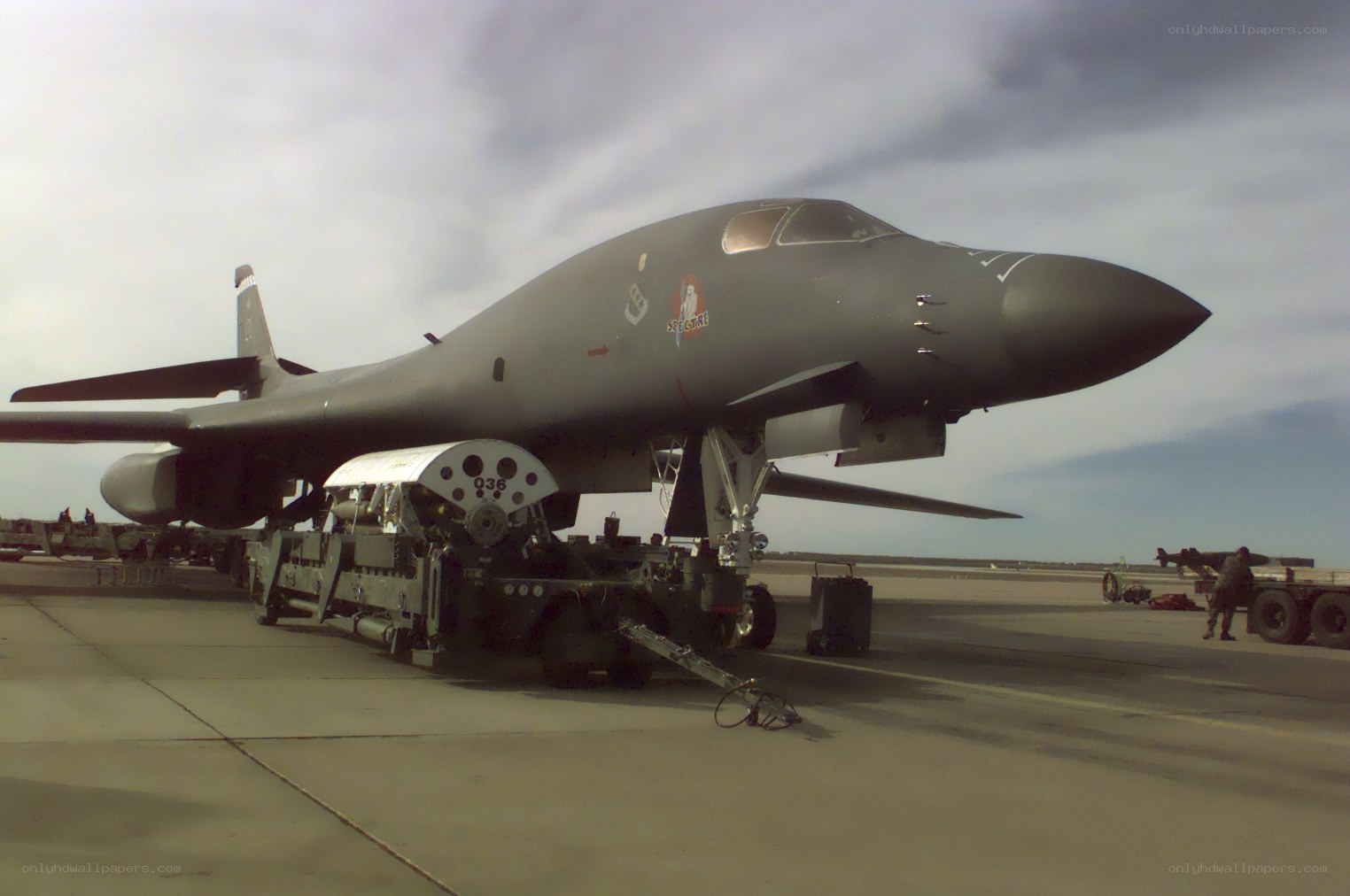B-1 Lancer bomber on tarmac