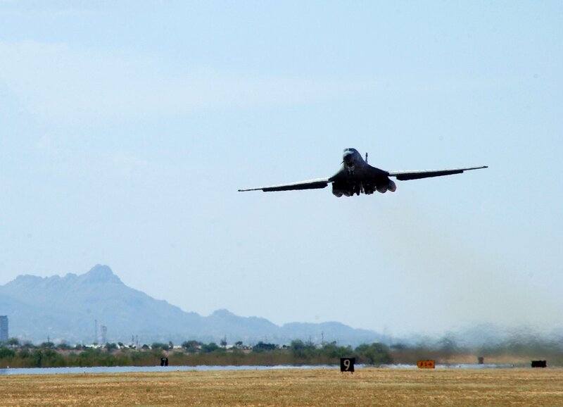 B-1 Lancer bomber taking off