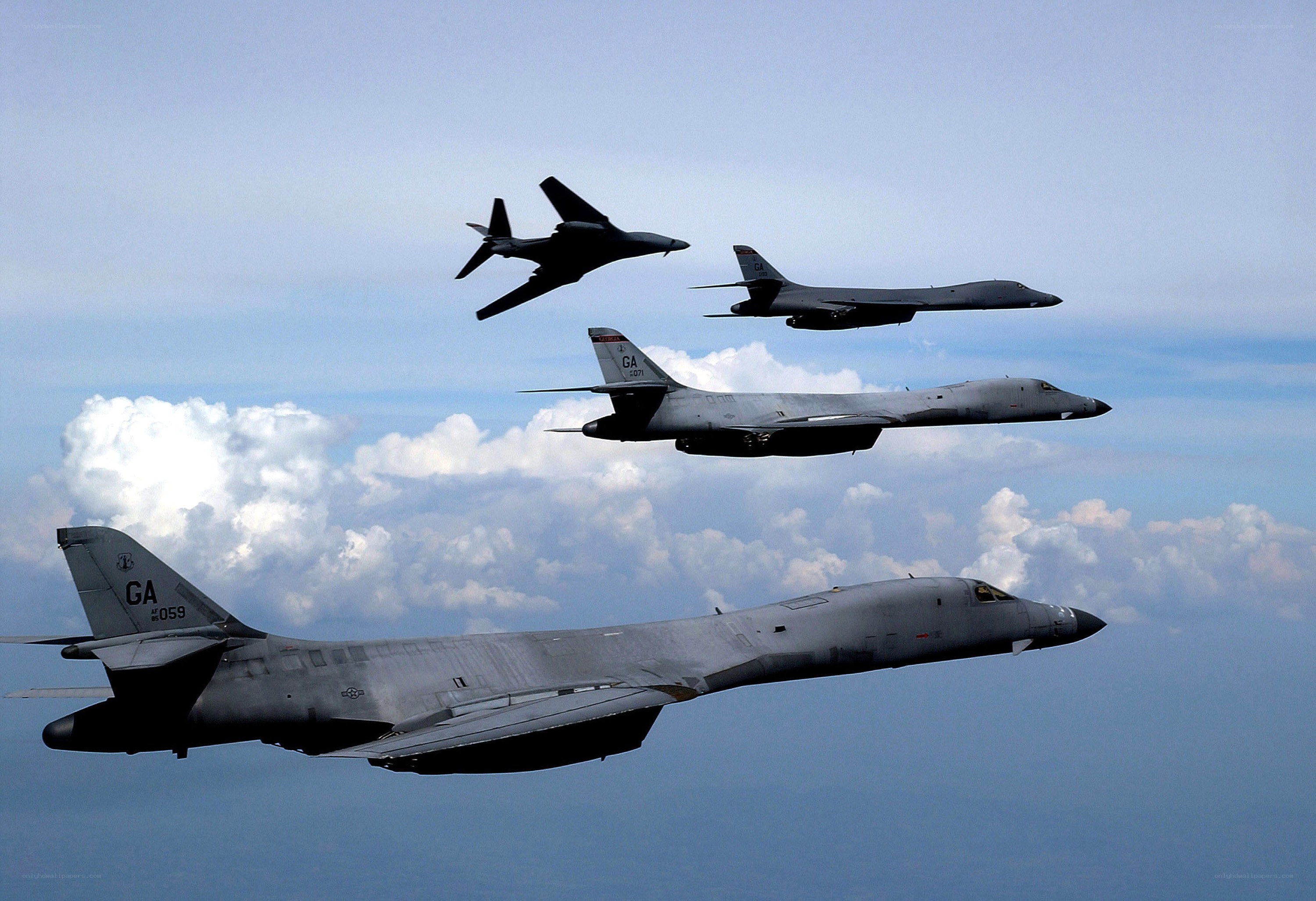 B-1 Lancer bombers in formation