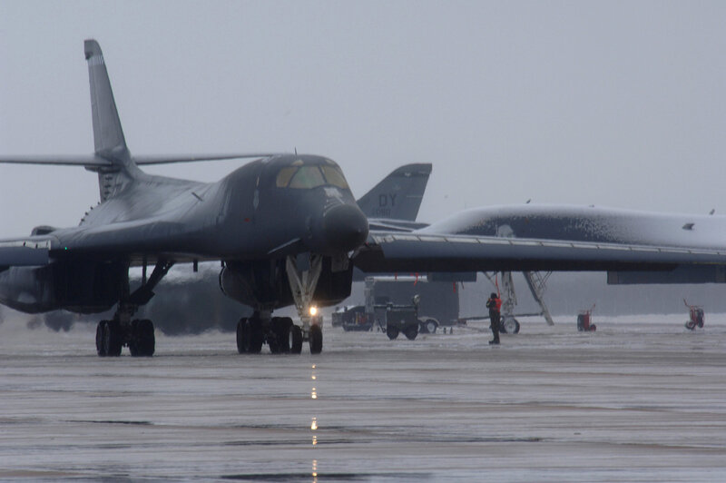B-1 Lancer bombers on tarmac