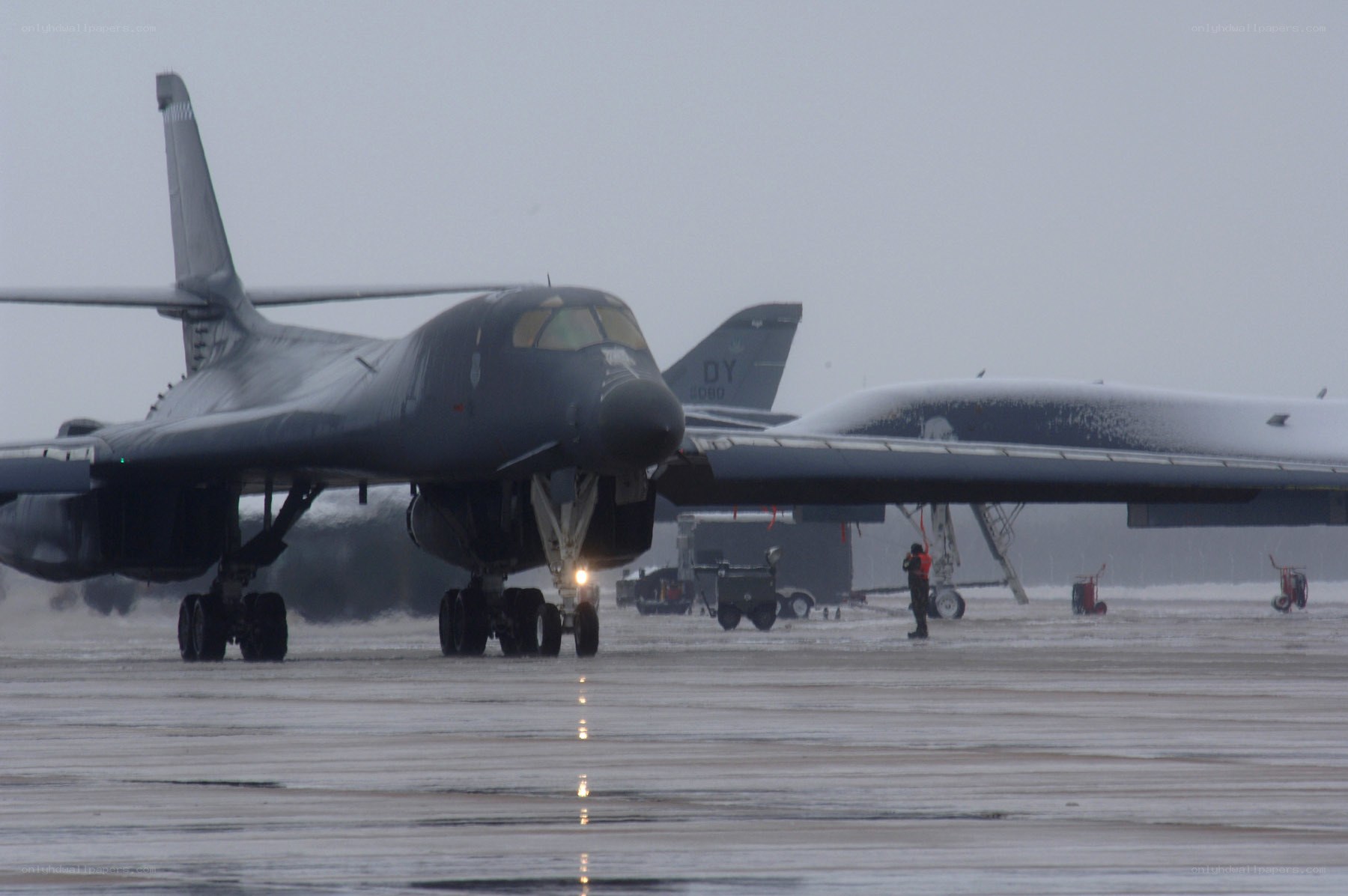 B-1 Lancer bombers on tarmac