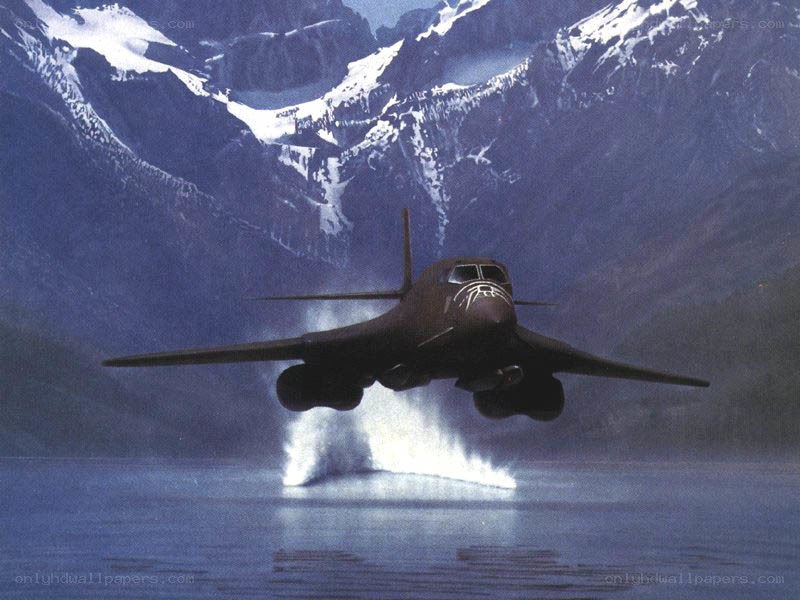 B-1 Lancer over water