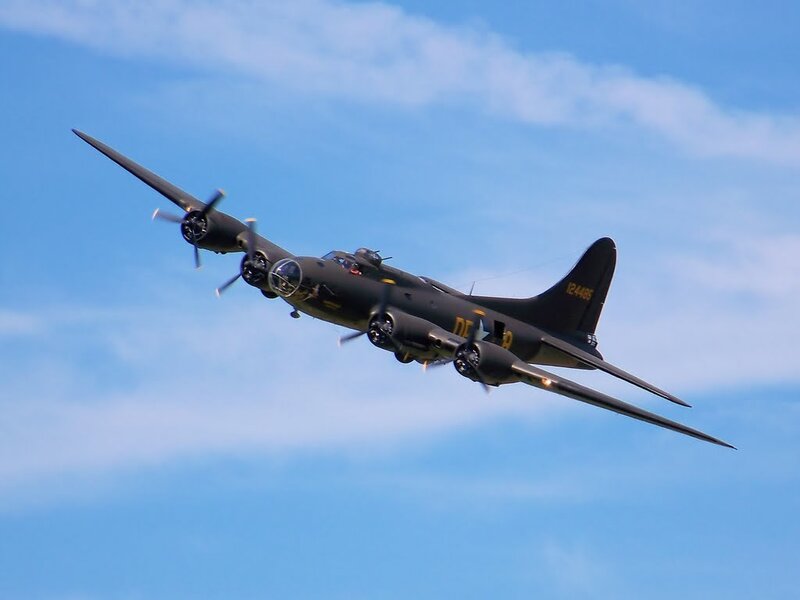 B-17 Bomber Aircraft — Blue, Calm