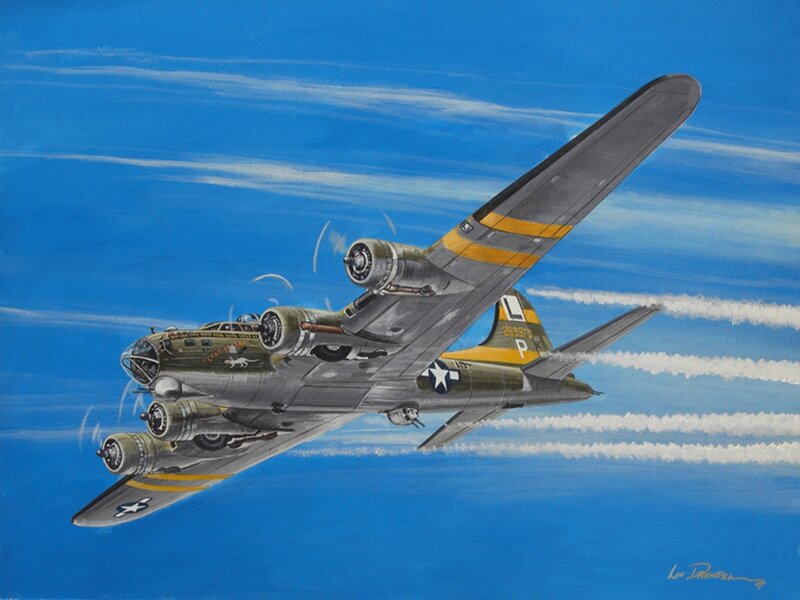 B-17 Bomber Aircraft — Blue, Dramatic, Afternoon