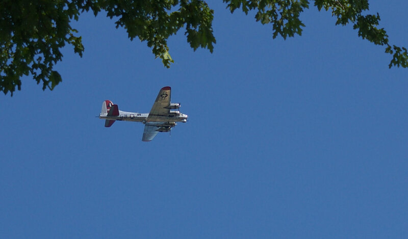 B-17 Bomber Aircraft — Blue, Serene, Afternoon
