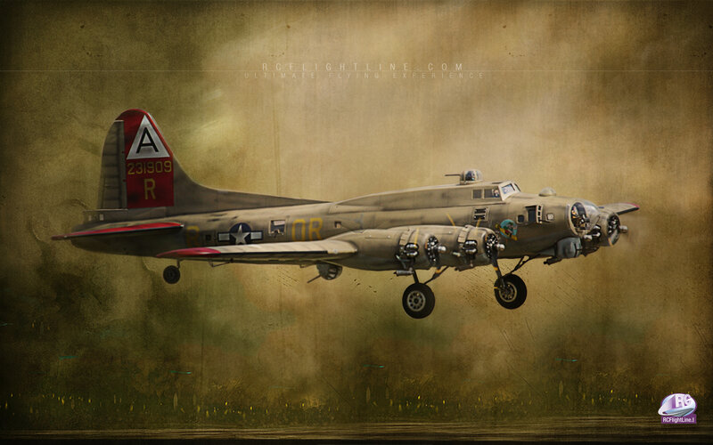B-17 Bomber Aircraft — Brown, Dramatic