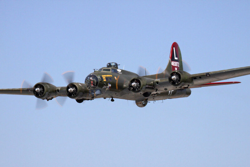 B-17 Bomber Aircraft — Green, Calm, Afternoon