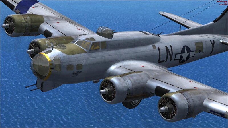 B-17 Bomber Aircraft — Silver, Calm, 3d Render