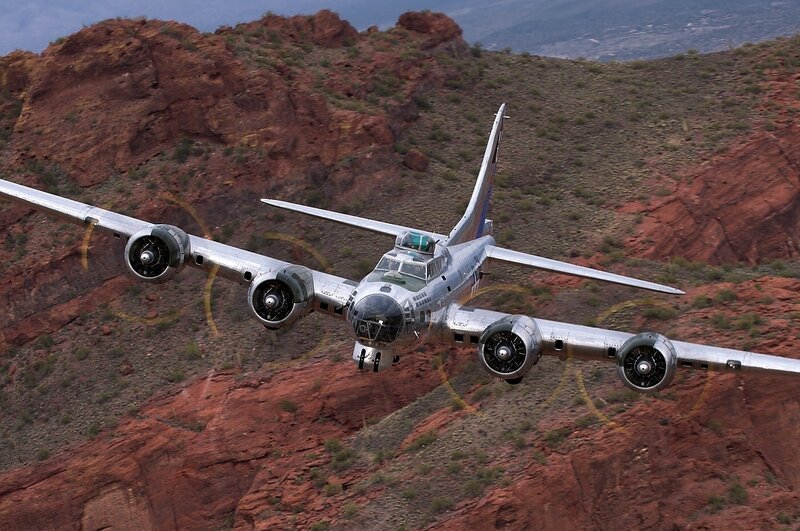 B-17 Bomber Aircraft — Silver, Dramatic
