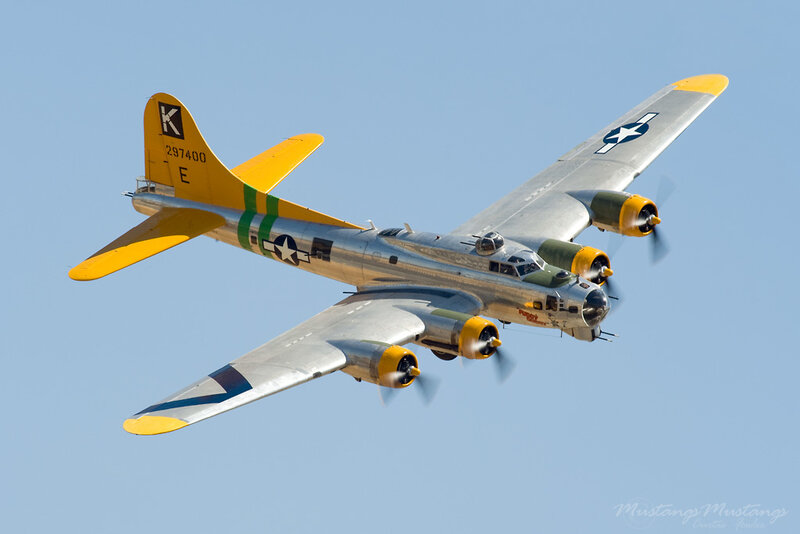 B-17 Bomber Aircraft — Silver, Serene, Afternoon